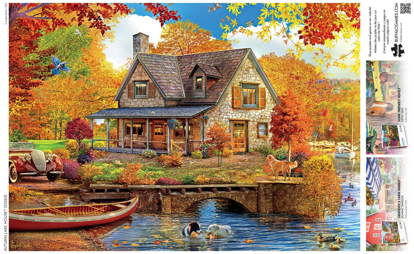 Buffalo Games - Angelo Bonito - Autumn Lake House - 500 Piece Jigsaw Puzzle for Adults -Challenging Puzzle Perfect for Game Nights - Finished Size is 21.25 x 15.00