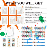 6 Pack Paint by Numbers Kit for Adults Beginner, National Park Adult Paint by Number Kits on Canvas Without Frame, National Park Landscape Oil Painting by Numbers for Home Decor Gift 8” W x 12”L Fountor