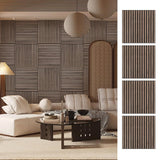 ARMURO Wood Slat Wall Panel - 4 PCS Walnut Wood Panels for Wall, Natural Wood Veneer Acoustic Slat Wood Wall Panels - Wood Slats for Wall Soundproof Wood Panels 23.6" W x 23.6" L ARMURO