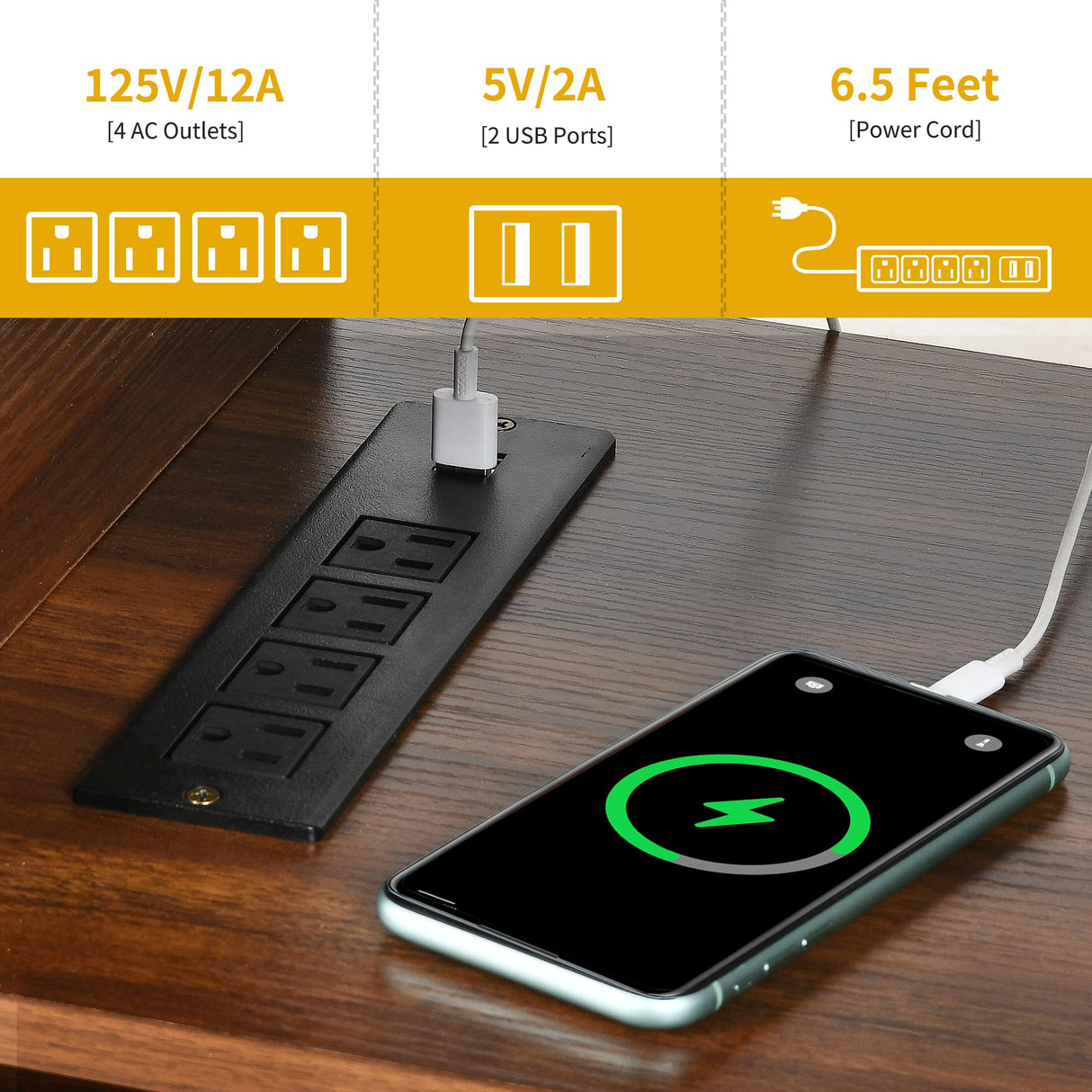 DWVO Farmhouse TV Stand for Television up to 65 Inch, Entertainment Center with Power Outlets and Open Shelf, Rustic TV Cabinet Media Console Table for Living Room, Walnut, 59 Inches DWVO