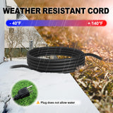 EP 50 Ft Outdoor Extension Cord with 3 Electrical Power Outlets - 16/3 SJTW Black Cable with 3 Prong Grounded Plug for Safety Great for Christmas Lights, Garden and Major Appliances EP