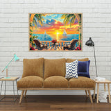 Sunset Diamond Art Kits for Adults,Beach Landscape Diamond Painting Kits for Adults,DIY Full Drill 5D Diamond Art Painting Kits Gem Art Crafts for Home Wall Decor 12x16inch Yijingtop