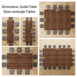 Tribesigns 6.5FT Conference Table for 6-8 People, 78 inch Long Rectangular Seminar Table with Strong Metal Frame, Business Furniture Boardroom Desk for Office Meeting Conference Room (1PCS, Brown) Tribesigns