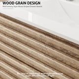 eclife 24" Bathroom Vanity with Sink Combo Mid-Century Freestanding Cabinet with Wood Stripes Decor, Adjustable Shelf, Undermount Sink Faucet Drain, Light Walnut eclife