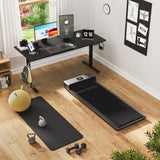 VVENACE 55 x 24 Electric Standing Desk Adjustable Height 4 Memory Preset, 4 Wheels, 2 Headphone Hook, Home Office Desk, Stand Up Sit Stand Desk Computer Table, Splice Board Black VVENACE