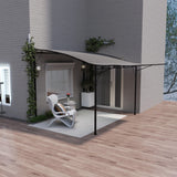 Outsunny 10' x 8' Outdoor Pergola and Patio Gazebo, Extendable Side Awning, Sun Shade Shelter for Garden, Camper, Deck, Doors and Windows, Brown Outsunny