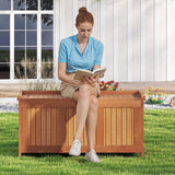 Tangkula 58 Gallon Wood Outdoor Storage Box, 3-in-1 Patio Storage Bench with Flip Top for Cushions, Pool Supplies, Gardening Tools, Outdoor Deck Box for Garden, Backyard, Poolside Tangkula