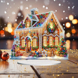 AIBOERL 5D Diamond Art Ornaments Kits, House DIY Diamond Art Painting Desktop Ornament, Special Shaped Crystal Diamond Art Painting Tabletop Home Office Decor AIBOERL