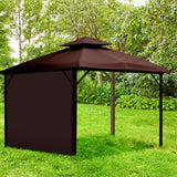AONEAR Gazebo Privacy Curtain with Zipper Side Wall Universal Replacement for 10' x 10' Gazebo, Patio, Outdoor Canopy, Garden and Backyard,Coffee Brown (1-Panel Curtain Only) aonear
