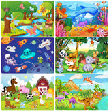Puzzles for Kids Ages 3-5, Wooden Jigsaw Puzzles 24-30 Pieces for Toddler Children Learning Educational Puzzles 3 4 5 6 Year Toys for Boys and Girls (6 Puzzles) Eirenke