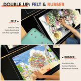 Nariolar Rubber and Felt Jigsaw Puzzle Mat Roll Up, Nariolar 47 x 26 Inch Portable Non-Slip Puzzle Roll-Up Mat for 500/1000/1500 Piece Jigsaw Puzzles, Pack of 2 Mats Nariolar