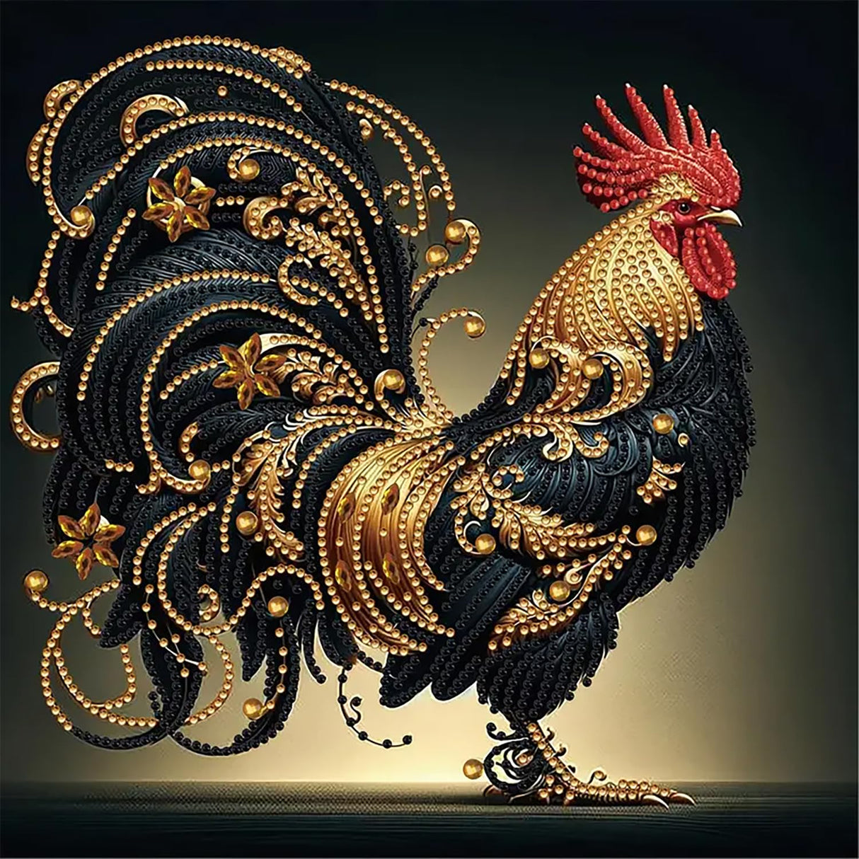 BYGFHLYW 5D Diamond Painting Kits for Adults, Rooster Diamond Art Kits for Adults Beginner, Special Shaped Crystal Art Diamond Dot Gem Painting for Home Wall Decor 13.7x13.7inch BYGFHLYW