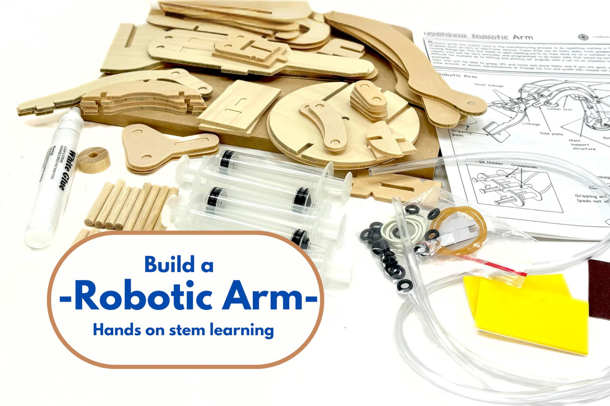 Pathfinders STEM Kit – Hydraulic Robotic Arm | Wooden Building Kit for Kids Ages 8-12 | Mechanical Engineering Toy | Hands-On STEM Project for Boys & Girls Pathfinders