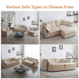 mikibama Luxury Loveseat Sofa Couch, 76" Modern Chenille Deep 2-Seater Cloud Couch with 2 Armrest Pillows and 2 Toss Pillows, Love Seat for Living Room Bedroom Office Apartment, Light Coffee mikibama