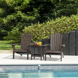 Cecarol Normal Size Adirondack Chair Plastic, Outdoor Fire Pit Chair with Cup Holder, Adirondack Patio Chair Weather Resistant for Outside, Porch, Lawn, Garden- AC01S, Coffee Cecarol