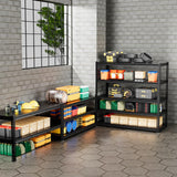 cynnda 5 Tier 60”D X 24”W X 78”H Garage Shelves Heavy Duty 3000LBS Adjustable Metal Storage Shelves for Garages Shops and Basements (Black) cynnda