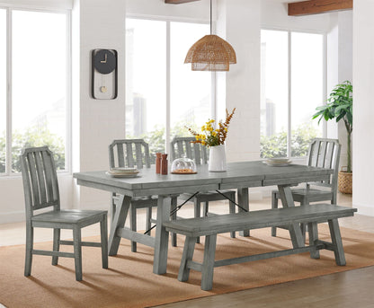 Martin Svensson Home Beach House Dove Grey Extendable Leaf Dining Table