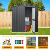 Domi Outdoor Storage Shed 5.7' x 3’, Metal Garden Shed with Galvanized Steel Frame for Bike, Tools, Lawn Mowers, Pool Toys, Outdoor Storage Cabinet with Lockable Door for Garden Lawn Patio (Dark Grey) domi outdoor living