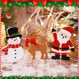COCHIE Snowman Christmas Decorations Indoor, Cute Snowman Winter Tiered Tray Decor Set of 3, Wooden Snowman Blocks Xmas Table Decoration for Party Home Office Shelf Door (Santa Claus Reindeer) COCHIE