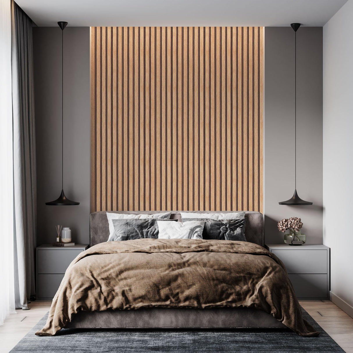 Yun-aeon Natural Wood Peel and Stick Wallpaper Wood Slats - 17.3"x 160" Tan Self-Adhesive Waterproof Vinyl Removable Wall Paper for Wall Decor Bedroom Yun-aeon