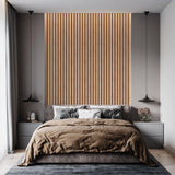 Yun-aeon Natural Wood Peel and Stick Wallpaper Wood Slats - 17.3"x 160" Tan Self-Adhesive Waterproof Vinyl Removable Wall Paper for Wall Decor Bedroom Yun-aeon