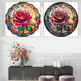 OFRKE 2-Piece Diamond Painting Kits for Adults，5D DIY Full Drill Round Art Gems Rose Flower Art Perfect for Home Wall Deco Diamond 12"x12" OFRKE