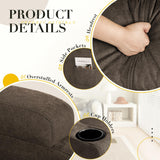 Recliner Chair, 360° Swivel Rocker Chair for Adults, Rocking Recliner Chair with Massage, Comfy Single Sofa with Side Pockets Cup Holders for Living Room, Bedroom, Nursery (Fabric, Brown) Furmax