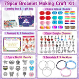 Charm Bracelet Making Kit,Jewelry Making Supplies Beads,Unicorn/Mermaid Crafts Gifts Set for Girls Teens Age 6-12 klmars