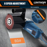 LDHTHOPI 1800W Burnishing Polishing Machine, 110V Handheld Electric Stainless Steel Polisher, 8 Variable Speed, 3100RPM for Metal, Stainless Steel, Wood LDHTHOPI