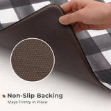 FRESHMINT Modern Farmhouse Plaid 2 Piece Set Kitchen Mats for Floor Anti Fatigue Waterproof & Non-Skid Kitchen Rugs Cushioned Kitchen Mat for Standing Washable Comfort Desk Kitchen Runners FRESHMINT