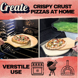 Large Round Pizza Stone for Oven - 16 inch Pizza Stone for Grill with Handles, Peel and Cutter Set - Baking Stone for Bread - Pizza Making Kit Accessories - Gifts for Food Lovers Ritual Life