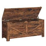 Hzuaneri 39.4" Storage Bench, Storage Chest, Lift-Top Storage Trunk with 2 Safety Hinges, Wooden Storage Box Chest Organizer for Bedroom, Entryway, Living Room, Rustic Brown SB04501X Hzuaneri