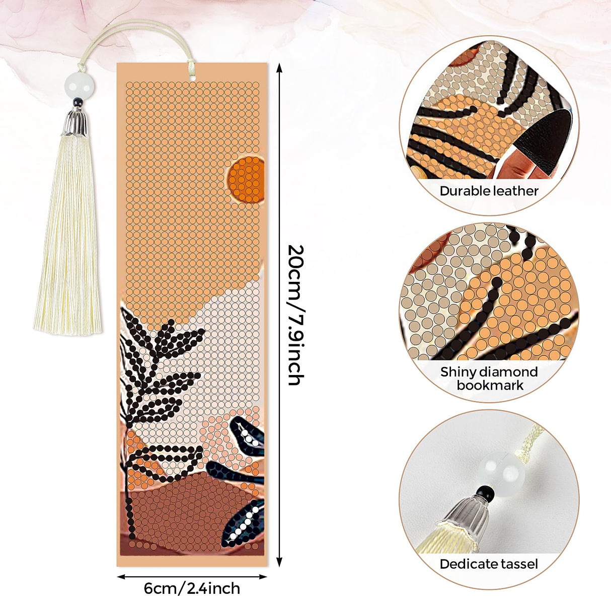 4 Pieces Boho Diamond Art Bookmarks 5d Boho Beaded Bookmark Leather Tassel Bookmark for DIY Making Beginner Kids Adults Arts Craft Supplies clothmile