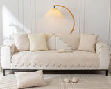 XSlive Cotton Quilted Dog Couch Cover for Sofa Farmhouse Rustic Embroidery Sectional Couch Cover Soft Anti-Slip Sofa Slipcover Furniture Protector for Kids, Pets (Khaki,43"x70") XSlive