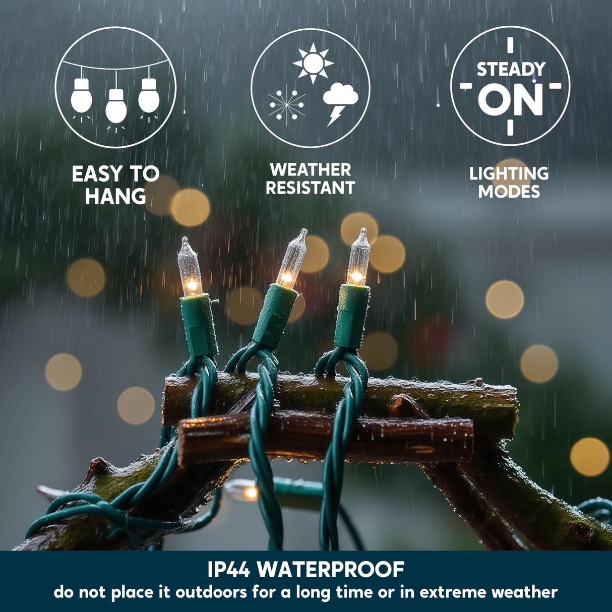 Joiedomi Clear Christmas String Lights Indoor,300(3x100) Mini Warm White Fairy Light,64.2 FT Lighting Decor for Patio Dorm Classroom Bedroom Holiday Wedding Party Garland Birthday Festival,Green Wire Joiedomi