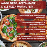 Wood Fired Pizza Oven Attachment for Most Full Sized Pellet Grills - Compatible with GMG, Traeger, Pit Boss, Camp Chef, Rec-Tec, Smoke Hollow and More Pellethead