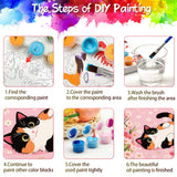 ZTOTZ Cats Paint by Numbers Kit for Kids Beginner,Funny Animal Paint by Numbers Kit for Adults Framed, Mini Number Artist Kits for Home Wall Decor (8X12 inch) ZTOTZ