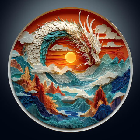 Wooden Puzzles for Adults - Flat Puzzle with 3D Visual Effect Dragon Puzzle, Unique Shape 100 Pieces Wooden Jigsaw Puzzles, Paper Sculpture Modern Art Puzzle, Good Gift Idea for Family(S-8.5 * 8.5in) Pijesaksa