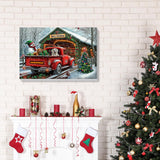 Bowetile Christmas Paint by Numbers for Adults Beginners Framed, Truck Adults' Paint-by-Number Kits, Adult Paint by Number Kits on Canvas, Acrylic Number Painting for Home Decor, 8x12in Bowetile