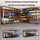 PMKES 67" W Garage Shelving Heavy Duty, Adjustable 6 Tier Metal Shelves, Commercial Metal Shelf Rack, Industrial Shelving, 2 Pack PMKES