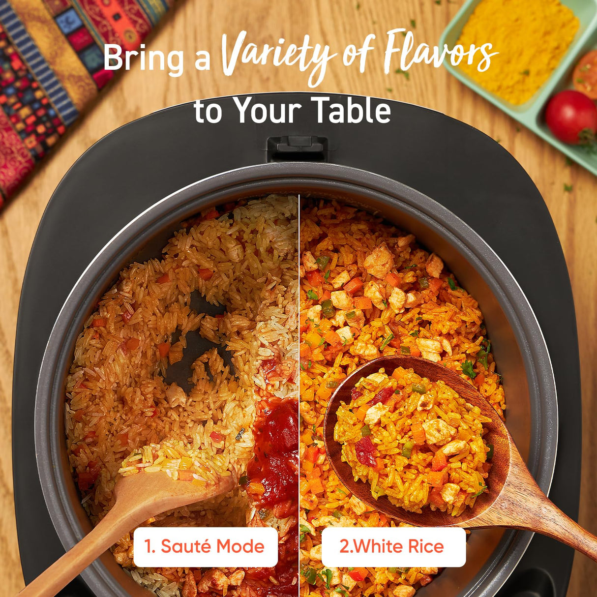 COSORI Rice Cooker 10 Cup, 24h Keep Warm, 18 Functions Fuzzy Logic Rice Maker with Stainless Steel Steamer Basket, Sauté, Slow Cooker, Black COSORI