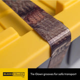 CX BLACK & YELLOW, 27-Gallon Heavy Duty Tough Storage Container & Snap-Tight Lid, (14.3"H x 20.6"W x 30.6"D), Weather-Resistant Design and Stackable Organization Tote [4 Pack] CX