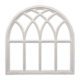 Sintosin Farmhouse White Arched Window Frame Decor 32 Inch, Hanging Distressed Wooden Rustic Window Frames for Wall Decor, Window Pane Wall Decor for Living Room Christmas Halloween Sintosin