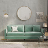 CosmoLiving by Cosmopolitan Highland Sofa Couch with Pillows, Green CosmoLiving by Cosmopolitan