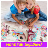 Dan&Darci Jumbo Shimmery 45-Piece Unicorn Floor Puzzle for Kids Ages 3-6 Years Old- Large Toddler Puzzles Age 3, 4, 5, 6 Year Olds - Easter Toys for Girls - Little Girl Birthday Gift Dan&Darci