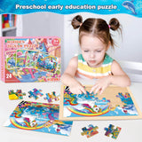 Wooden Puzzles for Kids Ages 4-6, Large 24 PCs Unicorn Mermaid Princess, Jigsaw Puzzles for Kids Ages 3-5, Preschool Educational Learning Toy for Boys and Girls VJZVKJ