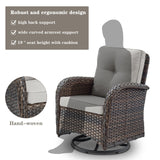 Belord Patio Wicker Chairs Swivel Rocker Outdoor Swivel Rocking Chairs Set of 2 with Rattan Side Table Patio Swivel Glider Chair 3 Piece Patio Furniture Sets for Porch Pool Brown/Beige, (A085-2) Belord