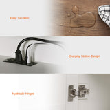 FITUEYES Floating TV Stand for 80 Inch TV, Modern Shelf Entertainment Center with Charging Station for Living Room, White Wooden Material FITUEYES