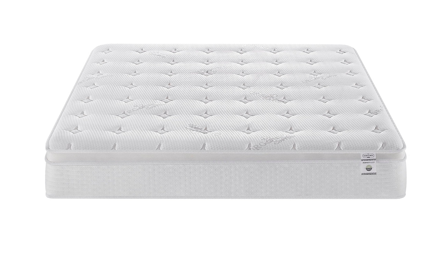 King Size Mattress - 12 Inch Cool Memory Foam & Spring Hybrid Mattress with Breathable Cover - Comfort Plush Euro Pillow Top - Rolled in a Box - Oliver & Smith