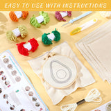 Yaomiao 6 Pcs Fruit Punch Needle Coaster Kit Punch Needle Embroidery Kits Craft Supplies with Patterns Yarns Tools Adhesive Felt Embroidery Hoop Instruction Holder for Adult DIY Yaomiao